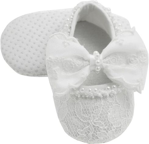Nihao Baby Girls White Baptism Shoes and Headband Set Christening Dress Shoes in Saudi Arabia