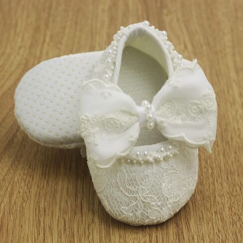 Nihao Baby Girls White Baptism Shoes and Headband Set Christening Dress Shoes in Saudi Arabia