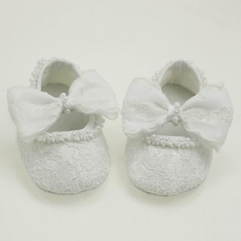 Nihao Baby Girls White Baptism Shoes and Headband Set Christening Dress Shoes in Saudi Arabia