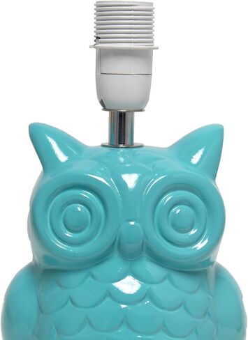 Simple Designs LT1136-SGE 12.8" Tall Contemporary Ceramic Owl Bedside Table Desk Lamp w Matching Fabric Shade for Decor, Bedroom, Nightstand, Living Room, Entryway, Kids' Room, Nursery, Sage Green in Saudi Arabia