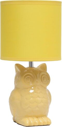 Simple Designs LT1136-SGE 12.8" Tall Contemporary Ceramic Owl Bedside Table Desk Lamp w Matching Fabric Shade for Decor, Bedroom, Nightstand, Living Room, Entryway, Kids' Room, Nursery, Sage Green in Kuwait