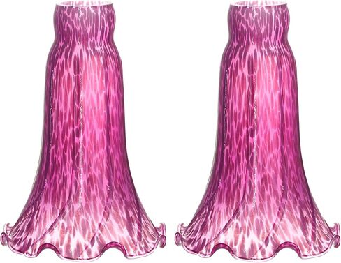 Lily Lampshade Only 2 Pack Brown Blue Tulip Flower Glass Lamp Shade Replacement Tiffany Style Lily Table Floor Lampshade Replacement in Saudi Arabia