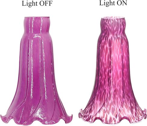 Lily Lampshade Only 2 Pack Brown Blue Tulip Flower Glass Lamp Shade Replacement Tiffany Style Lily Table Floor Lampshade Replacement in Saudi Arabia