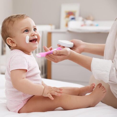 ملعقة كريم الحفاضات اللطيفة + أداة وضع كريم الحفاضات الصغيرة لمعجون المؤخرة كريم الحفاضات - فرشاة بمؤخرة الطفل مع قاعدة شفط - مثالية لهدايا استحمام الأطفال حديثي الولادة وسجل الأطفال (عبوتان) in Kuwait