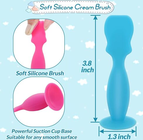 ملعقة كريم حفاضات الأطفال من KHTD، 4 عبوات من ملاعق معجون مؤخرة الأطفال مصنوعة من السيليكون الناعم، فرشاة كريمية صغيرة للطفح الجلدي للأطفال حديثي الولادة in Kuwait