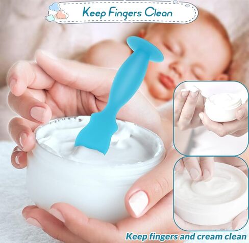 ملعقة كريم حفاضات الأطفال من KHTD، 4 عبوات من ملاعق معجون مؤخرة الأطفال مصنوعة من السيليكون الناعم، فرشاة كريمية صغيرة للطفح الجلدي للأطفال حديثي الولادة in Kuwait