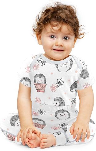vvfelixl Baby Clothes Set - Cute Cartoon Pattern Bodysuits & Pants Set - Unisex 0-24 Months in Kuwait