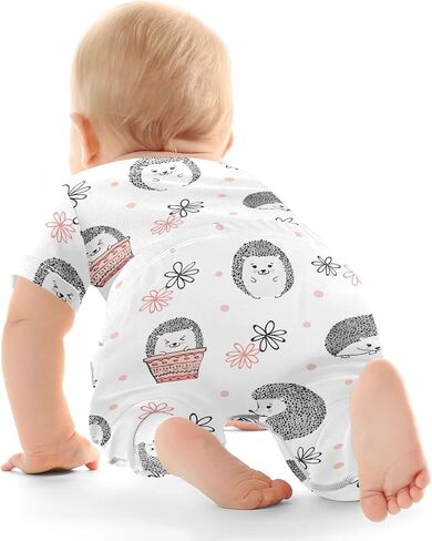 vvfelixl Baby Clothes Set - Cute Cartoon Pattern Bodysuits & Pants Set - Unisex 0-24 Months in Kuwait
