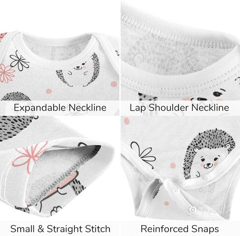 vvfelixl Baby Clothes Set - Cute Cartoon Pattern Bodysuits & Pants Set - Unisex 0-24 Months in Kuwait