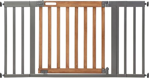 Summer Infant West End Safety Baby Gate, Dark Walnut Stained Wood with Charcoal Metal Frame – 30" Tall, Fits Openings up to 36" to 60" Wide, Baby and Pet Gate for Wide Spaces and Open Floor Plans in Saudi Arabia