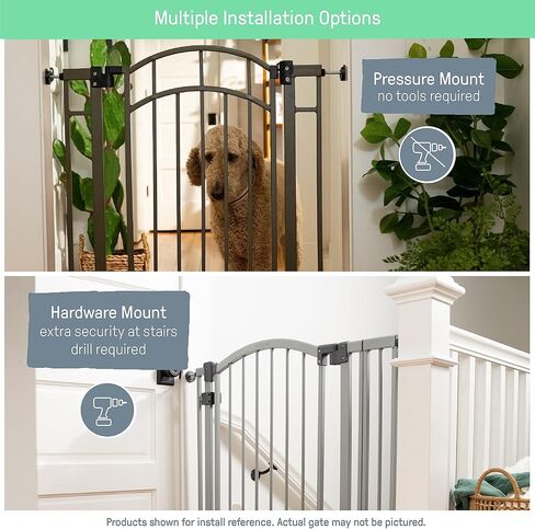 Summer Infant West End Safety Baby Gate, Dark Walnut Stained Wood with Charcoal Metal Frame – 30" Tall, Fits Openings up to 36" to 60" Wide, Baby and Pet Gate for Wide Spaces and Open Floor Plans in Saudi Arabia