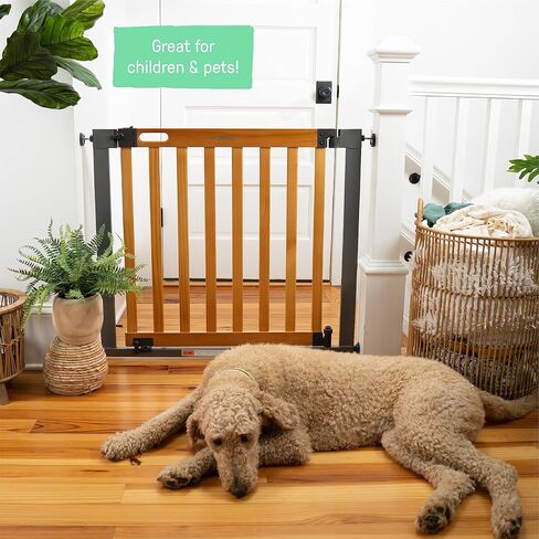 Summer Infant West End Safety Baby Gate, Dark Walnut Stained Wood with Charcoal Metal Frame – 30" Tall, Fits Openings up to 36" to 60" Wide, Baby and Pet Gate for Wide Spaces and Open Floor Plans in Saudi Arabia