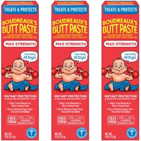 Boudreaux's Butt Paste Maximum Strength Diaper Rash Cream, Ointment for Baby, 4 oz. Tube, (Pack of 3) in Saudi Arabia