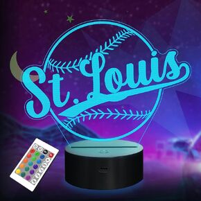Baseball Gifts, Baseball Night Ligh, 3D Illusion Lamp for Boys Gift 16 Changing Color Remote Control Kids Room Lighting Ball Decor (Name Customized)