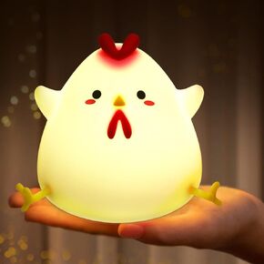 Rayki Chick ضوء ليلي للأطفال، USB قابل لإعادة الشحن 7 ألوان للتحكم في الصنبور وأضواء ليلية من السيليكون وأضواء ليلية لطيفة وإضاءة LED لتزيين الغرفة ومصباح مكتبي هدايا للمراهقات والبنات والأولاد والأطفال الصغار in Kuwait