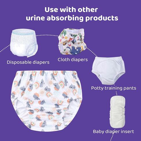 8 Packs Reusable Plastic Underwear Covers for Potty Training and Waterproof Diaper Cover for Rubber Pants Girls 3t in Saudi Arabia