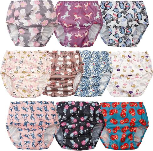 EZ Moms 10 Pack Boys Diaper Covers Plastic Training Pants for Toddlers Reusable Plastic Underwear Covers for Potty Training Breathable Rubber Pants for Babies Soft Waterproof Diaper Cover for Boys 3T in Saudi Arabia