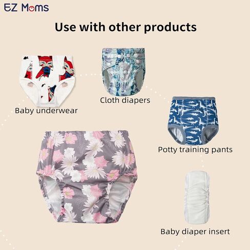 EZ Moms 10 Pack Boys Diaper Covers Plastic Training Pants for Toddlers Reusable Plastic Underwear Covers for Potty Training Breathable Rubber Pants for Babies Soft Waterproof Diaper Cover for Boys 3T in Saudi Arabia