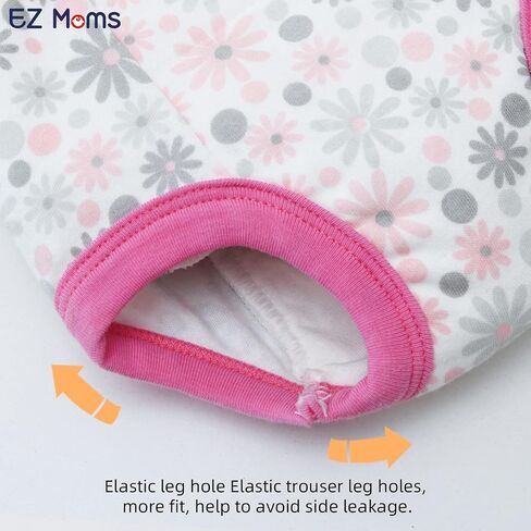 EZ Moms 4 Packs Toddler Potty Training Underwear Leakproof Soft Absorbent Kid Confident Toilet Training Pants for Girls 3T 100% Cotton Underwear Reusable Baby Girl Pee Pants with Potty Sticker Chart in Saudi Arabia