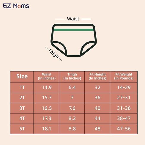 EZ Moms 4 Packs Toddler Potty Training Underwear Leakproof Soft Absorbent Kid Confident Toilet Training Pants for Girls 3T 100% Cotton Underwear Reusable Baby Girl Pee Pants with Potty Sticker Chart in Saudi Arabia
