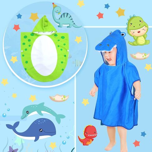 2 Pcs Baby Beach Towel Toddler Beach Towel Hooded Bath Towels for Toddlers Baby Boy Towels Hooded for Babies Toddlers Bathroom Beach Swimming Pool Sport Travel (0-4 Years) in Saudi Arabia