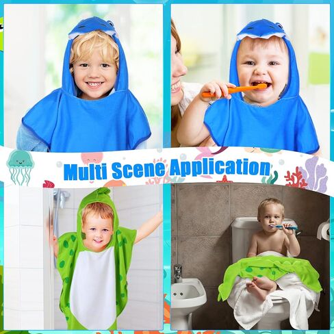 2 Pcs Baby Beach Towel Toddler Beach Towel Hooded Bath Towels for Toddlers Baby Boy Towels Hooded for Babies Toddlers Bathroom Beach Swimming Pool Sport Travel (0-4 Years) in Saudi Arabia