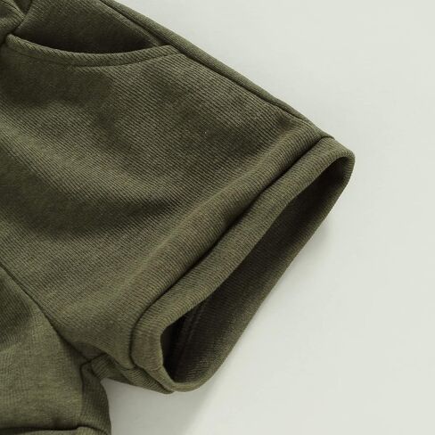 Ynibbim طفل رضيع فتاة ملابس الصيف مجموعة تي شيرتات قصيرة للأطفال مخطط بلوزات بلا أكمام الرضع ملابس قطنية محايدة 2 قطعة in Kuwait