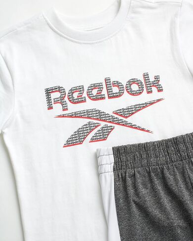 Reebok Boys' Active Shorts Set - 2 Pack Short Sleeve Performance Dry Fit T-Shirt and Gym Shorts (Toddler/Boys) in Saudi Arabia