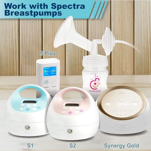 Nenesupply Handsfree Wearable Breast Milk Collection Cups Compatible with Spectra S1 S2 Baby Buddha Momcozy V1 Lansinoh Pumps 24mm Silicone Flanges Replacement for Spectra Pump Parts 19mm 21mm inserts in Saudi Arabia