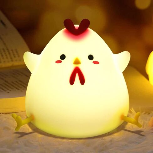Rayki Chick ضوء ليلي للأطفال، USB قابل لإعادة الشحن 7 ألوان للتحكم في الصنبور وأضواء ليلية من السيليكون وأضواء ليلية لطيفة وإضاءة LED لتزيين الغرفة ومصباح مكتبي هدايا للمراهقات والبنات والأولاد والأطفال الصغار in Kuwait
