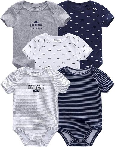 Kiddiezoom Unisex Baby 5-Pack Short-Sleeve Bodysuit in Kuwait