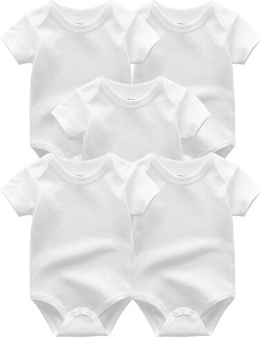 Kiddiezoom Unisex Baby 5-Pack Short-Sleeve Bodysuit in Kuwait