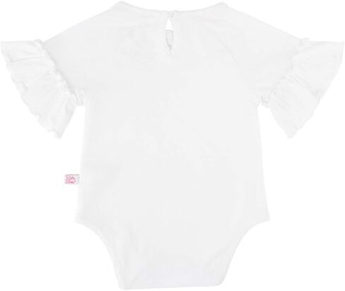 RuffleButts® Baby/Toddler Girls White Ruffle Sleeve Bodysuit - 0-3m in Saudi Arabia