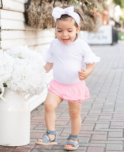 RuffleButts® Baby/Toddler Girls White Ruffle Sleeve Bodysuit - 0-3m in Saudi Arabia