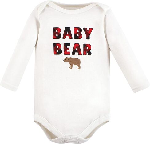 Hudson Baby Unisex Baby Cotton Long-Sleeve Bodysuits, Brown Bear 7-Pack, 9-12 Months in Saudi Arabia