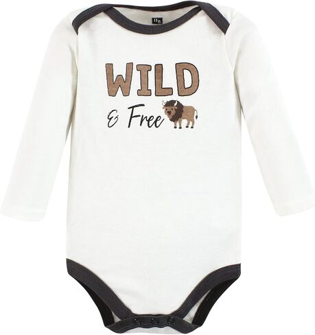 Hudson Baby Unisex Baby Cotton Long-Sleeve Bodysuits, Wild Buffalo 7-Pack, 18-24 Months in Saudi Arabia