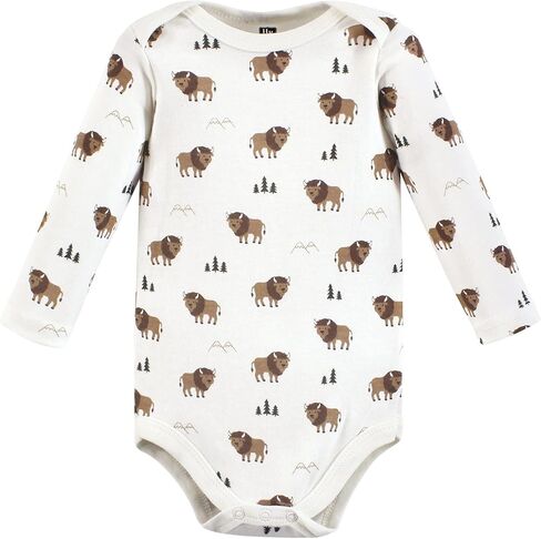 Hudson Baby Unisex Baby Cotton Long-Sleeve Bodysuits, Wild Buffalo 7-Pack, 18-24 Months in Saudi Arabia