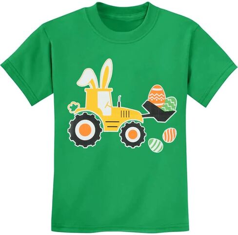 DDSOL Easter Bunny Shirt for Toddler Boys Girls Eggs Hunts Tractor T-Shirts Kids Eggs-cavator Tees in Kuwait