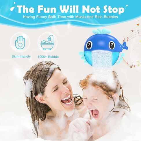 Bath Toys, Bath Bubble Maker, Bathtub Bubble Machine Whale, Bath Time Toys for Toddlers, 1000+ Bubbles Per Minute, 12 Children’s Songs, Baby Shower Toy, Gift for Kid Boy Girl in Saudi Arabia