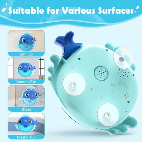 Bath Toys, Bath Bubble Maker, Bathtub Bubble Machine Whale, Bath Time Toys for Toddlers, 1000+ Bubbles Per Minute, 12 Children’s Songs, Baby Shower Toy, Gift for Kid Boy Girl in Saudi Arabia