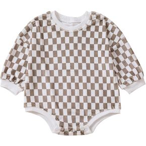 Kayotuas Baby Neutral Clothes Cute Bubble Romper Sweatshirt Oversized Long Sleeve Bodysuit Warm Fleece Sweater Onesie Outfits in Saudi Arabia