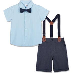 A&J DESIGN Baby Boys Gentleman Suit, 2Pcs Outfit Shirt & Pants
