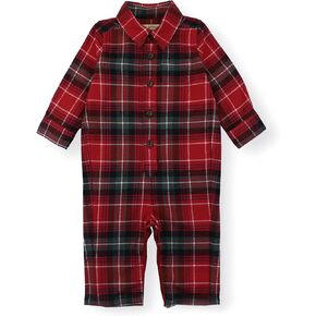 Hope & Henry Layette Organic Cotton Woven Button Front Romper