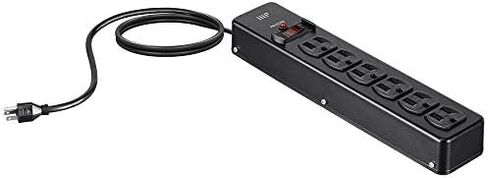 Monoprice Heavy Duty Metal Surge Protector - 4 Outlet Power Strip, 180 Joules, UL Certified, 6 Feet Cable, Black in Kuwait