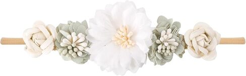 Baby Floral with Nylon Headbands for Newborn Girls Shower Photo (C-12 Pack) in Saudi Arabia