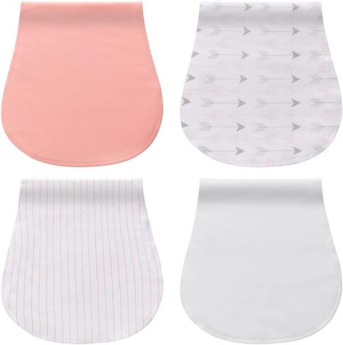 Little Tots Burp Cloths 100% Cotton Baby Burp Set, Absorbent & Soft Burping Cloth Newborn Towel for Newborns & Babies Boys & Girls Unisex 5 Pack (Full of Love) in Saudi Arabia