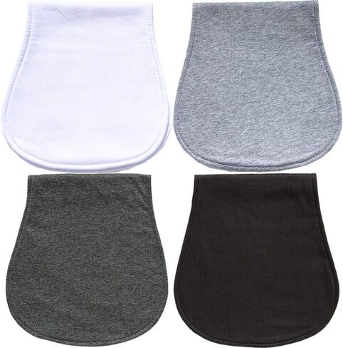 ملابس تجشؤ للأطفال، مقاس كبير، ثلاث طبقات، قدرة فائقة على الامتصاص والسميك، 4 حزم، رمادي غامق رمادي فاتح وأبيض in Kuwait