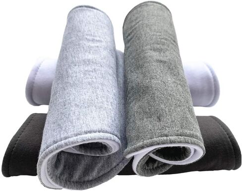 ملابس تجشؤ للأطفال، مقاس كبير، ثلاث طبقات، قدرة فائقة على الامتصاص والسميك، 4 حزم، رمادي غامق رمادي فاتح وأبيض in Kuwait