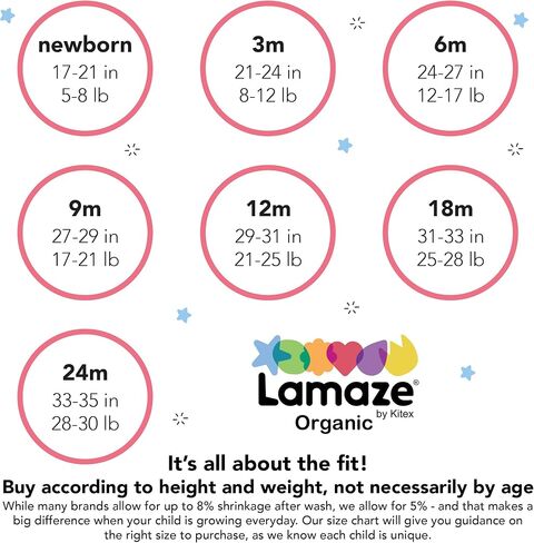 Lamaze Organic Baby Unisex Short Sleeve Cotton Bodysuit, Snap Closure in Saudi Arabia