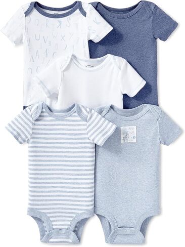 Lamaze Organic Baby Unisex Short Sleeve Cotton Bodysuit, Snap Closure in Saudi Arabia